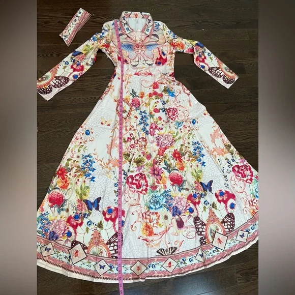 Elegant Floral Maxi dress- Size S - Picture 4 of 14